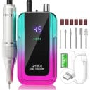 Bruska na nehty 45000 ot./min s výdrží 10 hodin na nabití ABS a hliníková slitina s LCD displejem a USB-C nabíjením na domácí manikúru 1