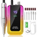 Bruska na nehty 45000 ot./min s výdrží 10 hodin na nabití ABS a hliníková slitina s LCD displejem a USB-C nabíjením na domácí manikúru 4