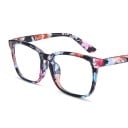 Brýle s filtrem modrého světla na počítač a mobil Hranaté plastové obroučky Široké stranice Čirá skla Ozdobné nýtky v rozích 11
