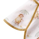 Bryndák pro nejmenší děti 30 x 25 cm Krémový s medvídkem a husou pod deštníkem Rukávky přes ramena Hořčicové lemování a schovaná kapsa 3