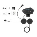 BT12 Motorcycle Intercom with Soft Microphone Bluetooth 5.0 IP67 15 Hours Music Automatic Call Answering for Full-Face Helmets 4
