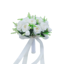 Buchetă artificială de nuntă aranjament roz realistico 25x22 cm flori decorative pentru mireasă ceremonie fotografiere și decor de nuntă 1