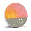 Budzik świetlny z symulacją wschodu i zachodu słońca 30 dźwięków i biały szum 17 trybów świetlnych Pokrycie materiałowe 16,5 cm Biały Do sypialni 5