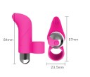 Buet vibrerende fingerhylster formet som en tunge med hak, 10 vibrationstilstande, fingerløkke og vibrerende æg, 8,5 cm, diskret emballage 3