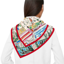 Bufanda cuadrada de moda Bufanda multifuncional para la cabeza, el cuello y el cuerpo Tendencia de verano Accesorio para mujer Estilo de la Riviera francesa 2