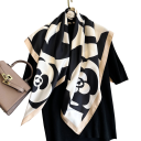 Bufanda cuadrada para mujer 90 x 90 cm con diseño floral Accesorio ligero y elegante de poliéster Bufanda estilosa con delicado motivo floral para uso diario y ocasiones especiales 2