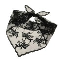 Bufanda de encaje romántica 130 x 45 cm Bufanda triangular para la cabeza y el cuello Diadema floral Accesorio ligero y plegable Cuatro 2