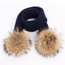 Bufanda de invierno tejida para niños con pompones J3133 8