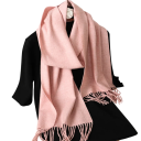 Bufanda de mujer 33x180 cm Bufanda suave de un solo color con flecos Accesorio ligero y cálido de poliéster Bufanda elegante para otoño e invierno 47