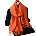 Bufanda de mujer 33x180 cm Bufanda suave de un solo color con flecos Accesorio ligero y cálido de poliéster Bufanda elegante para otoño e invierno 19