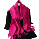 Bufanda de mujer 33x180 cm Bufanda suave de un solo color con flecos Accesorio ligero y cálido de poliéster Bufanda elegante para otoño e invierno 8