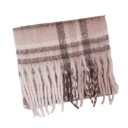 Bufanda de rayas para mujer 220 x 50 cm Suave imitación de cachemira de poliéster Accesorio elegante y cálido para el invierno Bufanda de mujer 4