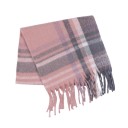 Bufanda de rayas para mujer 220 x 50 cm Suave imitación de cachemira de poliéster Accesorio elegante y cálido para el invierno Bufanda de mujer 7