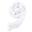 Bufanda para mujer 174 x 33 cm Bufanda de cachemira y poliéster de un solo color con extremos desflecados Accesorio invernal cálido, suave 3