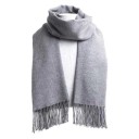 Bufanda para mujer 174 x 33 cm Bufanda de cachemira y poliéster de un solo color con extremos desflecados Accesorio invernal cálido, suave 7