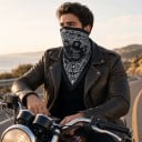 Bufanda transpirable para la cara y el cuello con punta triangular y patrón paisley en talla universal para moto, esquí y senderismo 9