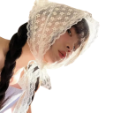 Bufanda triangular de encaje para mujer con diseño floral 2