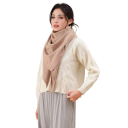 Bufanda triangular para mujer 120 x 55 cm Bufanda de poliéster con anilla para pasar el extremo Accesorio elegante y cálido para el uso en otoño e invierno 7