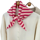 Bufanda triangular para mujer Bufanda a rayas cálida de poliéster, lana, acrílico, viscosa y nailon Accesorio de moda moderno para otoño e invierno 4