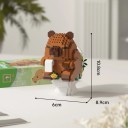 Build Set 10.8 x 6 x 8.9 cm Capybara Sitting on the Toilet with Toilet Paper Playful Detailed Mini Figure Made of Pieces for Original Decoration 2