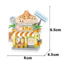 Building Set Shop Fried Buns Piglets 6 x 4.5 x 6.5 cm 140 pcs MINI House Building Blocks for Children Girls Boys Gift 2