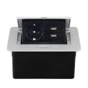 Built-in Retractable Socket 1× EU + 2× USB A 153 × 117 mm Aluminium Panel 250 V with Slow Release Button for Worktop 2