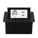 Built-in Retractable Socket 1× EU + 2× USB A 153 × 117 mm Aluminium Panel 250 V with Slow Release Button for Worktop 4