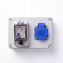 Buiten wandcontactdoos met schakelaar, waterdicht, 220 V / 16 A, 175 × 125 × 75 mm, ABS kunststof, grijs, voor huis en opladen van elektrische voertuigen 2