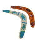 Bumerang din lemn pentru aruncat cu motive colorate de animale și ornamente Dimensiuni 33 x 14 cm Pentru jocuri în aer liber în parc sau pe câmp 3