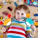 Bunte elektronische Fluchtkrabbe mit Bewegungssensor, batteriebetriebenes Spielzeug mit Musik und Licht für Kinder 2