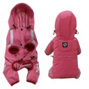 Bunte Hunderegenjacke mit Kapuze und reflektierenden Elementen Größe M Druckknopfverschluss Schutz vor Regen und Wind für kleine Hunde 6