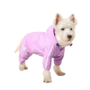 Bunte Hunderegenjacke mit Kapuze und reflektierenden Elementen Größe M Druckknopfverschluss Schutz vor Regen und Wind für kleine Hunde 3