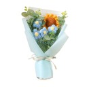 Buquê de flores de crochê artificial com aparência manual 22 cm tecido de poliéster flor de presente para celebrações e decoração de interiores 3