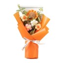 Buquê de flores de crochê artificial com aparência manual 22 cm tecido de poliéster flor de presente para celebrações e decoração de interiores 5