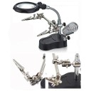 Bureauloep met licht 3,5x 12x Soldeerhulpstuk Houder Cliphouder PCB-loep LED-loep Gereedschap 4