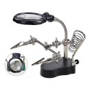 Bureauloep met licht 3,5x 12x Soldeerhulpstuk Houder Cliphouder PCB-loep LED-loep Gereedschap 6