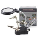 Bureauloep met licht 3,5x 12x Soldeerhulpstuk Houder Cliphouder PCB-loep LED-loep Gereedschap 7