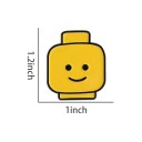 Büroanstecker 2,5 x 3 cm Zinklegierung Kopf Lego-Figur Gelb dekorative Brosche für Blazer Rucksack Tasche 4