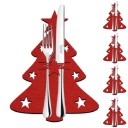 Busta Natalizia per Posate a Forma di Albero 4 pz 3