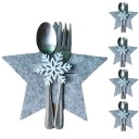 Busta natalizia per posate a forma di stella 4 pz 1
