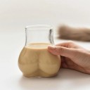 Butt-shaped drink glass 450 ml clear glass coffee milk or water for home use 9