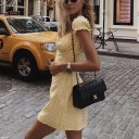 Button-Up Mini Dress with Off-Shoulder Sleeves 7