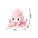 Byggesæt rosa blæksprutte 7 x 6 x 5,1 cm 216 dele Sødt havdyr Blæksprutte af klodser til kreativ sammensætning 2