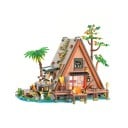 Byggesæt Skov Trekants Hus 24 x 21 x 21 cm Model af hytte ved søen med terrasse og have 1486 dele 1