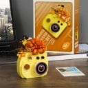 Byggesæt til kamera med blomsterdekoration 3D dekoration af klodser Kreativ model med markant design til voksne og teenagere 2