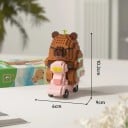 Byggsats 10,2 x 6 x 9 cm Kapybara på rosa motorcykel med tillbehör Lekfull detaljrik minifigur för utställning och kreativ montering 2
