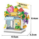 Byggsats butik Fruktbutik 6,5 x 3,2 x 6,4 cm 120 delar MINI hus Byggblock för barn Flickor Pojkar Kreativ present 2
