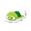 Byggsats liten grön sköldpadda 5,5 x 9 x 3,5 cm Söt havsfigur av klossar Fina nyanser av grönt Färgglad dekorativ modell 2