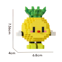 Byggsats Mini ananas 6,8 x 4 x 7,63 cm 318 st Mikro 3D DIY byggblock Läckra frukter Kreativ leksak för barn från 8 år Dekorativ modell 3