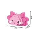 Byggsats rosa axolotl 7,6 x 6 x 4 cm 232 bitar Söt dekorativ figur Mörsk varelse för kreativ sammansättning 2
